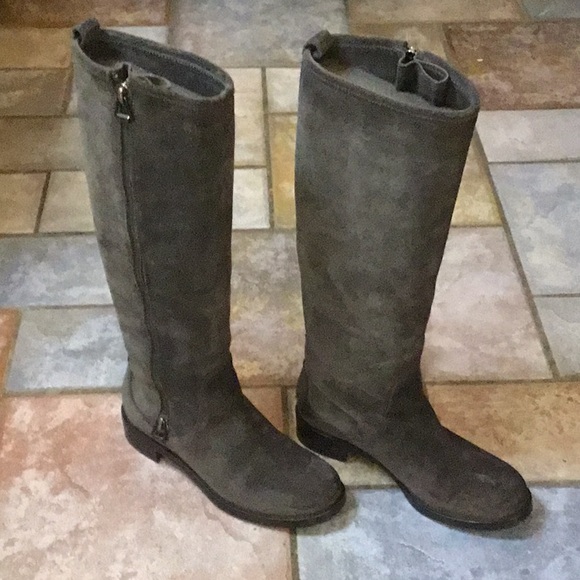 Jimmy Choo Shoes - Jimmy Choo Gray Suede Heel Boots